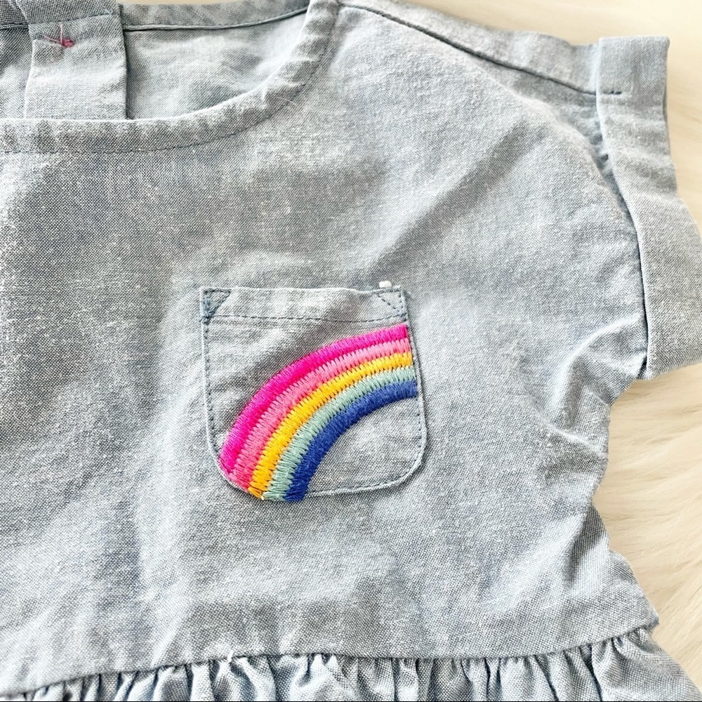 Gymboree Baby Girl Denim Dress Rainbow 12-18M - Picture 4 of 5
